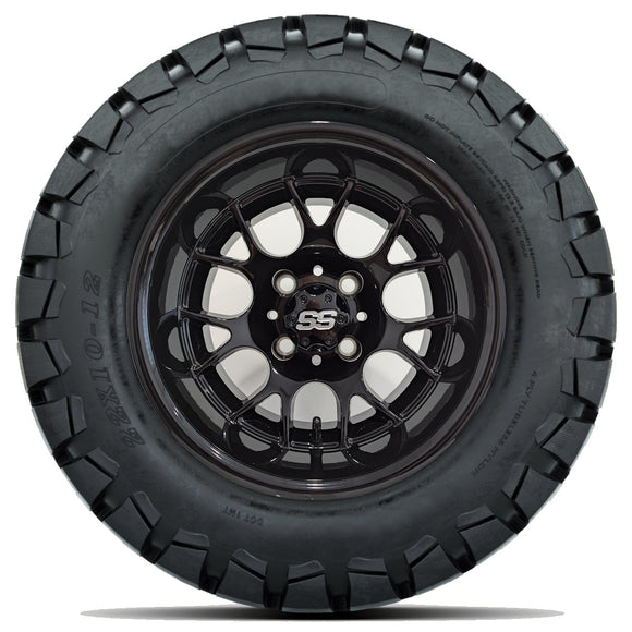 12in. TIMBERWOLF 22x10-12 on Excalibur Series 85 Gloss Black Wheel - Set of 4