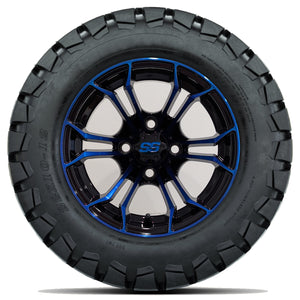 12in. TIMBERWOLF 22x10-12 on Excalibur Series 86 Black/Blue Wheel - Set of 4