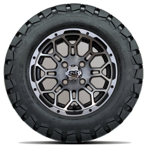 12in. TIMBERWOLF 22x10-12 on Excalibur Series 87 Matte Black / Machined Face Wheel - Set of 4