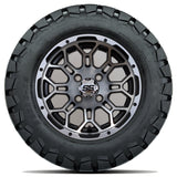 12in. TIMBERWOLF 22x10-12 on Excalibur Series 87 Matte Black / Machined Face Wheel - Set of 4