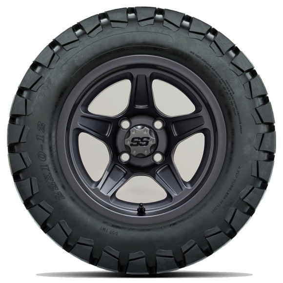 12in. TIMBERWOLF 22x10-12 on Excalibur Series 88 Matte Grey Wheel - Set of 4