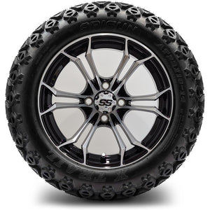 14in. Off Road 23x10x14 on Excalibur Series 86 Black/Machined Face Wheel - Set of 4