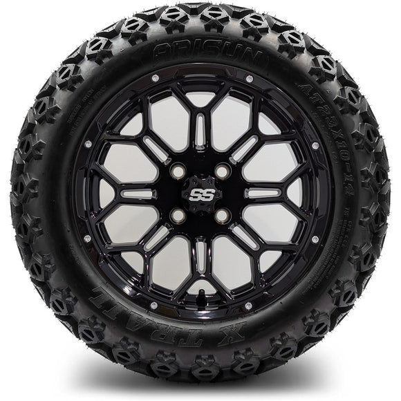 14in. Off Road 23x10x14 on Excalibur Series 87 Gloss Black Wheel - Set of 4