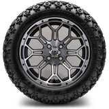 14in. Off Road 23x10x14 on Excalibur Series 87 Matte Black / Machined Face Wheel - Set of 4