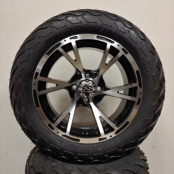 14in. LIGHTNING Off Road 23x10x14 on Excalibur Series 63 Black/Machined Face Wheel - Set of 4