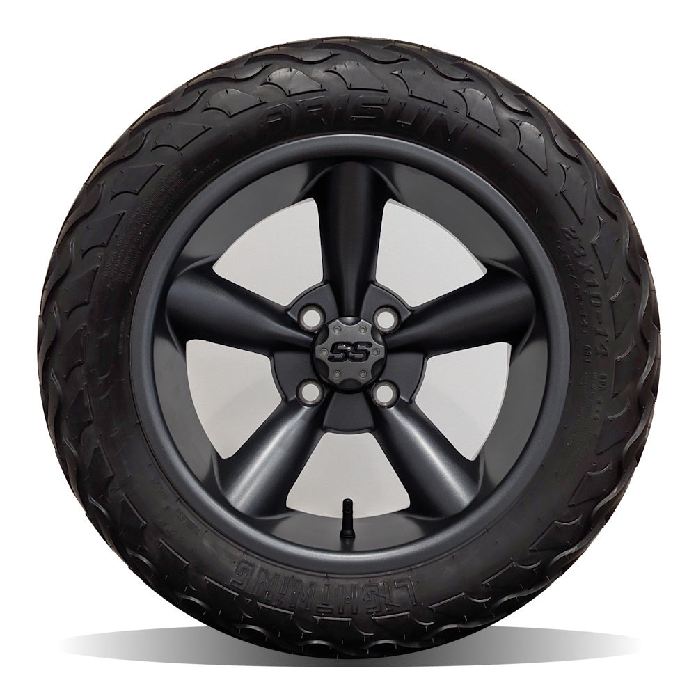 14in. LIGHTNING Off Road 23x10x14 on Excalibur Series 82 Matte Grey Wh ...