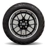 14in. LIGHTNING Off Road 23x10x14 on Excalibur Series 85 Gloss Black / Machined Lip Wheel - Set of 4