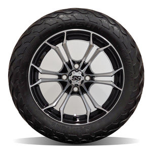 14in. LIGHTNING Off Road 23x10x14 on Excalibur Series 86 Black/Machined Face Wheel - Set of 4