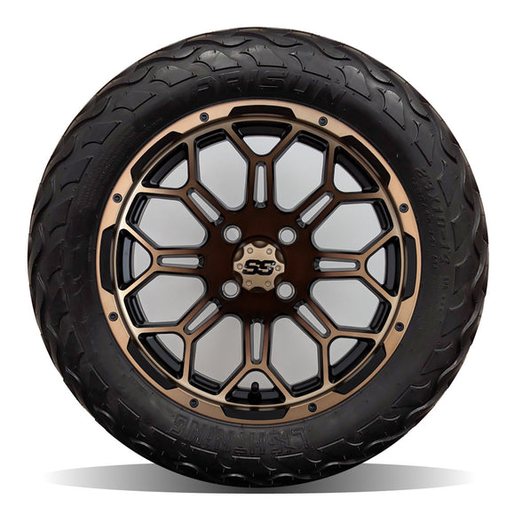 14in. LIGHTNING Off Road 23x10x14 on Excalibur Series 87 Matte Black / Bronze Face Wheel - Set of 4