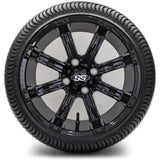 14in. Low Pro 205/30-14 on Excalibur Series 75 Gloss Black Wheel - Set of 4