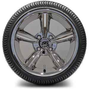 14in. Low Pro 205/30-14 on Excalibur Series 82 Chrome Wheel - Set of 4