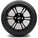 14in. Low Pro 205/30-14 on Excalibur Series 86 Gloss Black Wheel - Set of 4