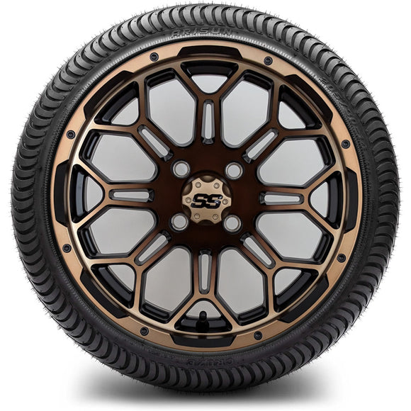 14in. Low Pro 205/30-14 on Excalibur Series 87 Matte Black / Bronze Face Wheel - Set of 4