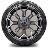 14in. Low Pro 205/30-14 on Excalibur Series 87 Matte Black / Machined Face Wheel - Set of 4