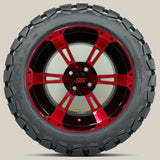 14in. TIMBERWOLF 22x10-14 on Excalibur Series 57 Black/Red Wheel - Set of 4