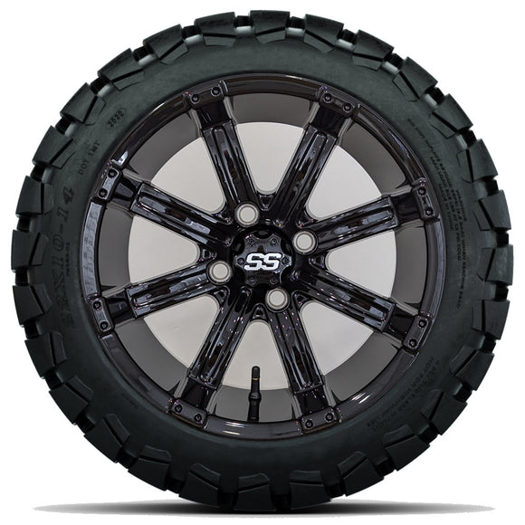 14in. TIMBERWOLF 22x10-14 on Excalibur Series 75 Gloss Black Wheel - Set of 4