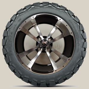 14in. TIMBERWOLF 22x10-14 on Excalibur Series 79 Black/Machined Face Wheel - Set of 4