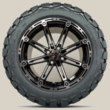 14in. TIMBERWOLF 22x10-14 on Excalibur Series 81 Black/Machined Face Wheel - Set of 4