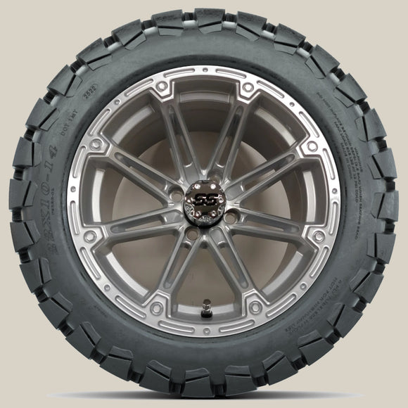14in. TIMBERWOLF 22x10-14 on Excalibur Series 81 Silver/Machined Face Wheel - Set of 4