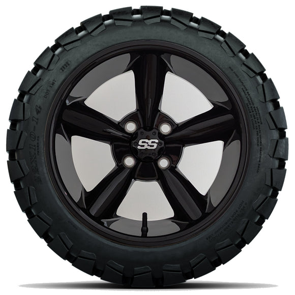 14in. TIMBERWOLF 22x10-14 on Excalibur Series 82 Gloss Black Wheel - Set of 4