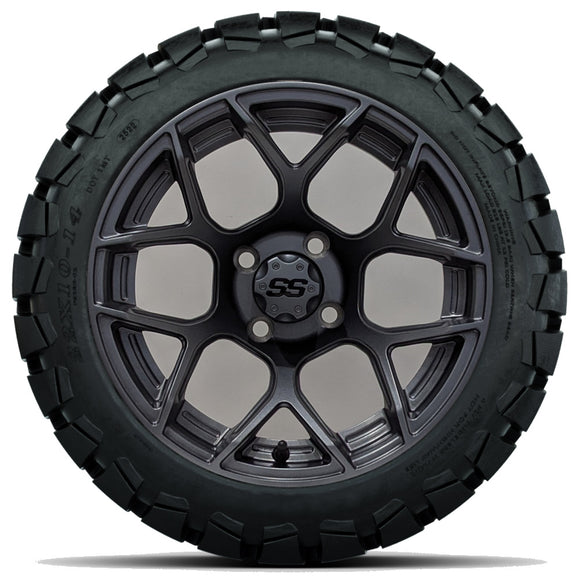 14in. TIMBERWOLF 22x10-14 on Excalibur Series 84 Matte Gunmetal Wheel - Set of 4