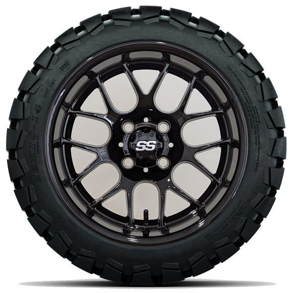 14in. TIMBERWOLF 22x10-14 on Excalibur Series 85 Gloss Black Wheel - Set of 4