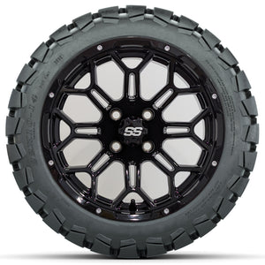 14in. TIMBERWOLF 22x10-14 on Excalibur Series 87 Gloss Black Wheel - Set of 4