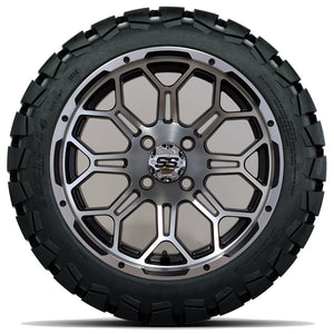 14in. TIMBERWOLF 22x10-14 on Excalibur Series 87 Matte Black / Machined Face Wheel - Set of 4