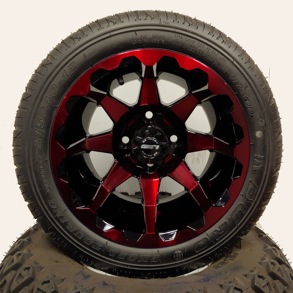 12in. Low Pro 215/35-12 on HD6 Red Wheel - Set of 4