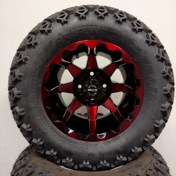 12in. Off Road 23x10.5x12 on HD6 Red Wheel - Set of 4