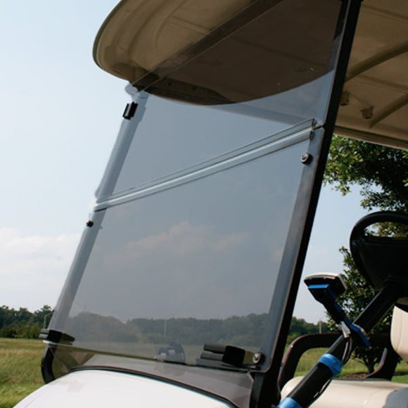 Golf Cart Folding Windshield - TINTED - Includes Mounting Kit - Club Car Tempo, Onward, Precedent (2004+) - CLEARANCE ITEM