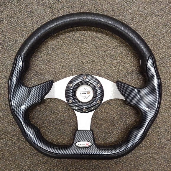 Carbon Fibre Custom Racer Golf Cart Steering Wheel with Adapter