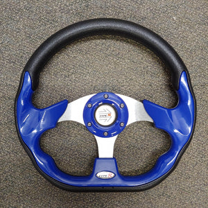 Blue Custom Racer Golf Cart Steering Wheel