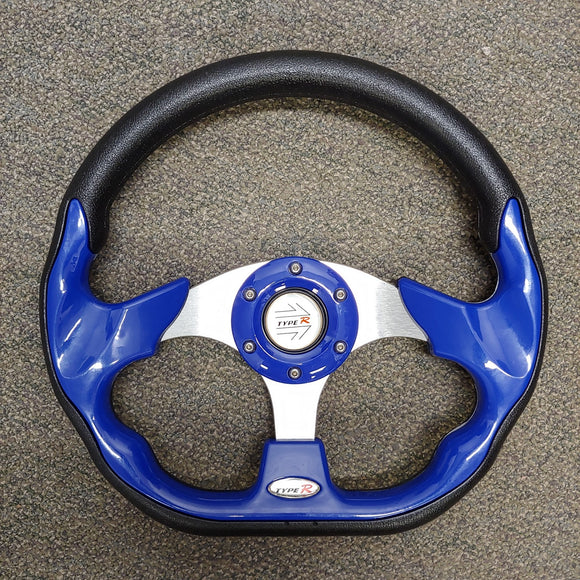 Blue Custom Racer Golf Cart Steering Wheel