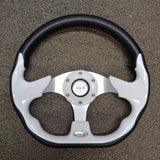 White Custom Racer Golf Cart Steering Wheel with Adapter