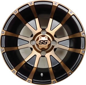 12" Aluminum Golf Cart Wheel - Excalibur Series 56 - Black/Bronze