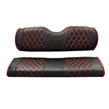 EXCALIBUR Premium Diamond Stitch Seat Cover Set - Black w/ Red Stitching