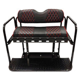 EXCALIBUR Premium Diamond Stitch Seat Cover Set - Black w/ Red Stitching