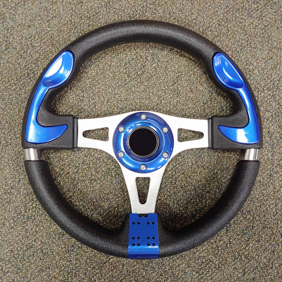 Blue Custom F1 Golf Cart Steering Wheel with Adapter