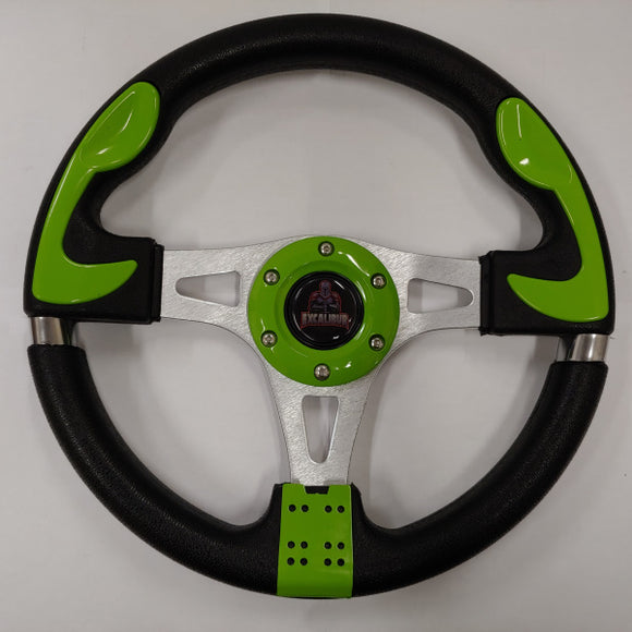 Green Custom F1 Golf Cart Steering Wheel