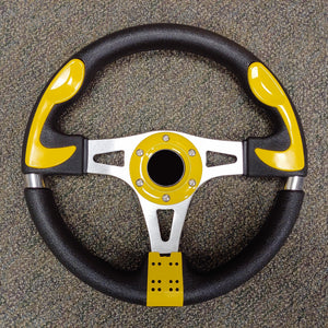Yellow Custom F1 Golf Cart Steering Wheel