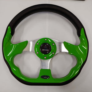 Green Custom Racer Golf Cart Steering Wheel