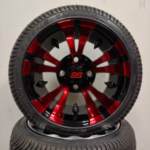 12in. Low Pro 215/35-12 on Excalibur Series 74 Black/Red Wheel - Set of 4