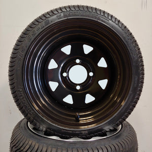 12in. Low Pro 215/35-12 on Black Steel Wheel - Set of 4