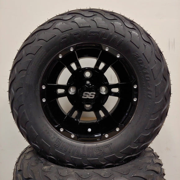 10in. LIGHTNING Off Road 20X10X10 on Excalibur Series 57 Gloss Black Wheel - Set of 4