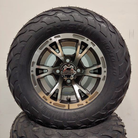 10in. LIGHTNING Off Road 20X10X10 on Excalibur Series 63 Gunmetal/Machined Face - Set of 4