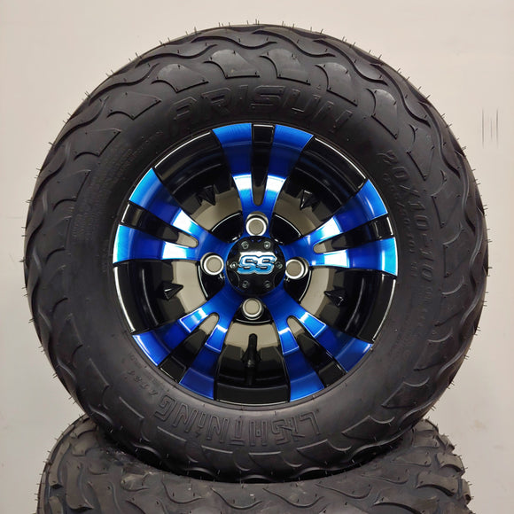 10in. LIGHTNING Off Road 20X10X10 on Excalibur Series 74 Black/Blue Wheel - Set of 4