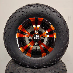 10in. LIGHTNING Off Road 20X10X10 on Excalibur Series 74 Black/Orange Wheel - Set of 4