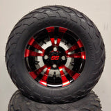 10in. LIGHTNING Off Road 20X10X10 on Excalibur Series 74 Black/Red Wheel - Set of 4