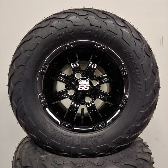 10in. LIGHTNING Off Road 20X10X10 on Excalibur Series 75 Gloss Black Wheel - Set of 4